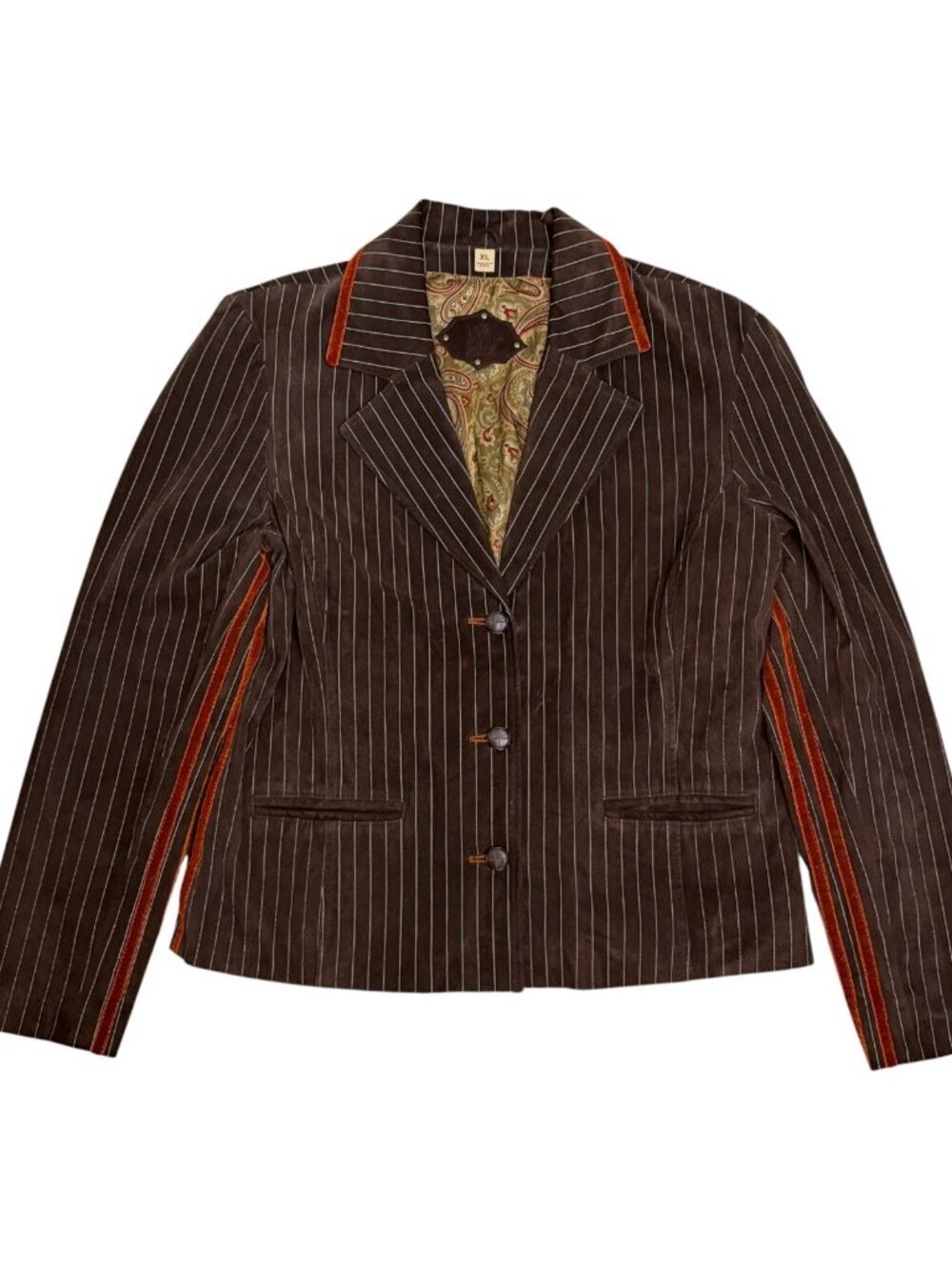 WILSONS LEATHER Vintage Jacket Brown Cropped Designer Suede Coat Womens XL